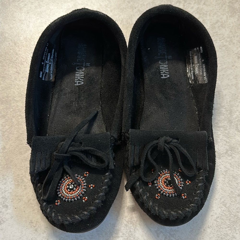 Minnetonka Me to We Suede Moccasins